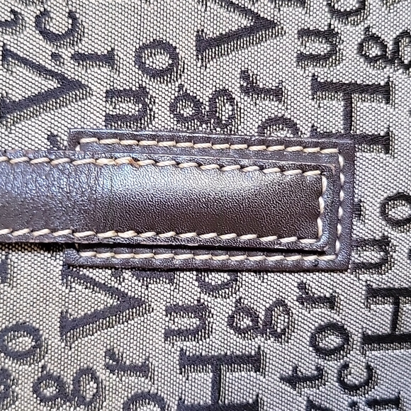 Vintage Victor Hugo Logo Satchel Brown Leather Trim - Picture 4 of 15